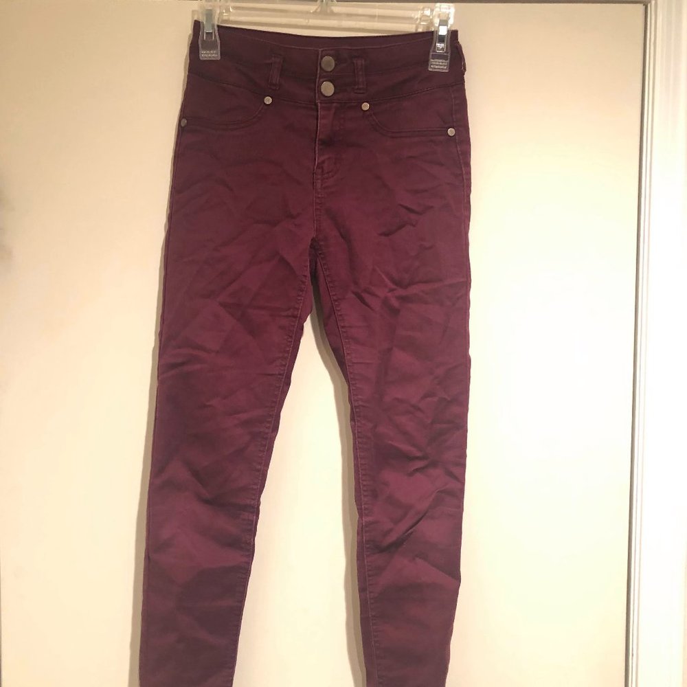 love, fire red/maroon pants
